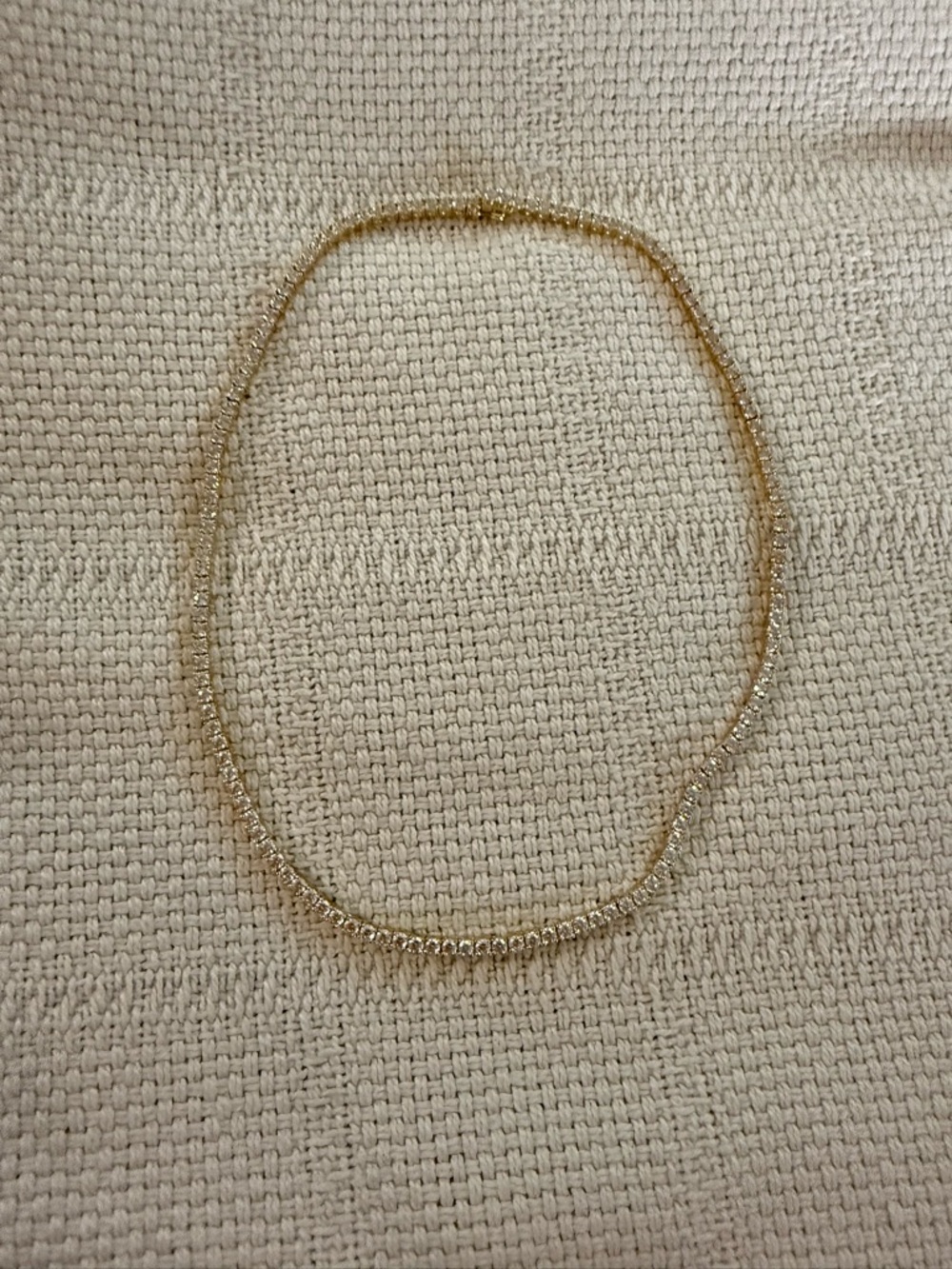 PAVOI 14K Gold Plated Tennis Necklace | 3mm Cubic Zirconia Dainty Gold plated - Picture 3 of 5